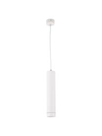 Kleine moderne hanglamp Esca, Lampenkap: gecoat aluminium, Diffuser: acrylglas, Baldakijn: gecoat aluminium, Wit, Ø 6  x H 30 cm