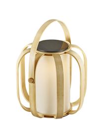 Lanterne solaire en bambou Bob To-Go, Beige, blanc opalescent, Ø 32 x haut. 30 cm