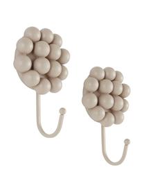 Porcelánové nástenné vešiaky Benevento, 2 ks, Porcelán, Sivobéžová, Š 11 x V 16 cm