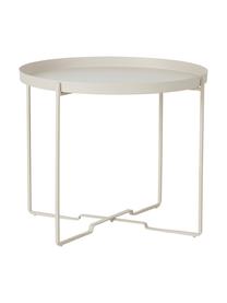 Table d'appoint ronde métal George, Métal, enduit, Blanc crème, Ø 57 x haut. 48 cm