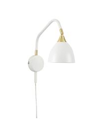 Nastaviteľná nástenná lampa so zástrčkou Luis, Biela, mosadzné odtiene, H 30 x V 29 cm