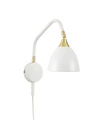 Nastaviteľná nástenná lampa so zástrčkou Luis, Biela, mosadzné odtiene, H 30 x V 29 cm