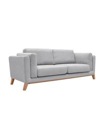 Sofá Seattle (3 plazas), Tapizado: 100% poliéster, Estructura: madera, aglomerado, Patas: madera, Gris claro, An 218 x F 86 cm