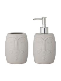 Accessoires de salle de bain faits main Niga, 2 élém., Blanc, couleur argentée, Lot de différentes tailles