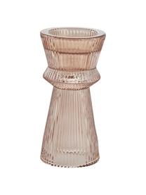 Candelabro de vidrio Sivia, Vidrio, Rosa transparente, Ø 6 x Al 12 cm