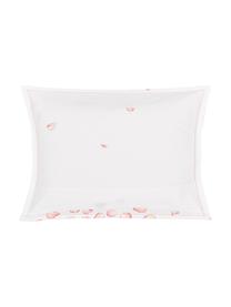 Taie d'oreiller 50x70 satin de coton Petales, 2 pièces, Blanc, tons roses, jaune