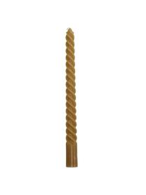 Gedraaide kaarsen Twisted, 4 stuks, Was, Okergeel, L 26 cm