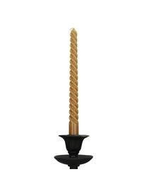 Velas candelabro Twisted, 4 uds., Cera, Amarillo ocre, L 26 cm