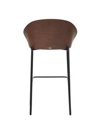 Tabouret de bar en velours Eamy, Chenille beige, noir, larg. 54 x prof. 51 cm