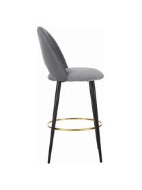 Krzesło barowe z aksamitu Rachel, Tapicerka: aksamit (wysokiej jakości, Nogi: metal malowany proszkowo, Aksamitny stalowoszary, S 48 x W 110 cm