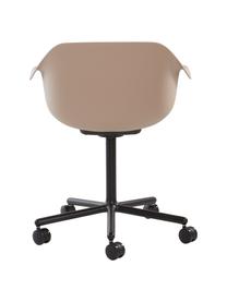 Silla de oficina giratoria Warrington, Asiento: polipropileno, Estructura: aluminio, Beige, negro, An 57 x F 63 cm