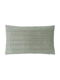 Fluwelen kussenhoes Lola in saliegroen met structuurpatroon, Fluweel (100% polyester), Saliegroen, B 30 x L 50 cm