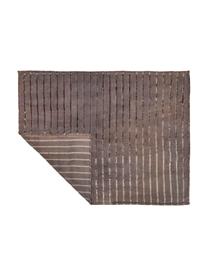 Weiches Fleece-Plaid Clyde mit schimmernden Streifen, 100% Polyester, Anthrazit, 130 x 160 cm