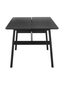 Table noire en bois Larson, Placage en bois de chêne, laqué noir