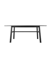 Table noire en bois Larson, Placage en bois de chêne, laqué noir