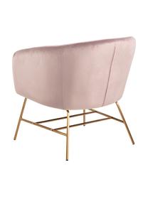 Moderne fluwelen fauteuil Ramsey in roze, Bekleding: polyester fluweel, Poten: gelakt metaal, Fluweel roze, B 72 x D 67 cm