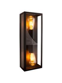 Aussenwandleuchte Ayla im Industrial-Style, Lampenschirm: Glas, Schwarz, B 16 cm, H 44 cm
