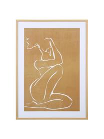 Impression numérique encadrée Femme, Beige, larg. 52 x haut. 72 cm