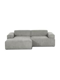 Cord-Ecksofa Melva (3-Sitzer) in Grau, Bezug: Cord (92% Polyester, 8% P, Gestell: Massives Kiefernholz, Spa, Füße: Kiefernholz Die Füße befi, Cord Grau, B 240 x T 144 cm