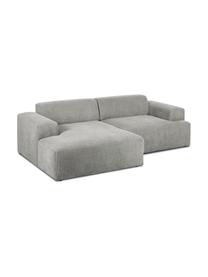 Cord-Ecksofa Melva (3-Sitzer) in Grau, Bezug: Cord (92% Polyester, 8% P, Gestell: Massives Kiefernholz, Spa, Füße: Kiefernholz Die Füße befi, Cord Grau, B 240 x T 144 cm