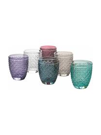 Vasos Castle, 6 uds., Vidrio, Tonos turquesas y lilas, Ø 8 x Al 10 cm