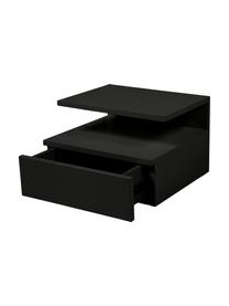 Wand-Nachttisch Ashlan mit Schublade, Mitteldichte Faserplatte (MDF), lackiert, Schwarz, B 35 x H 23 cm