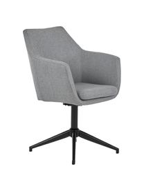 Čalouněná otočná židle s područkami Nora, Světle šedá, černá, Š 58 cm, H 57 cm