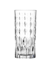 Vasos highball de cristal con relieve George, 6 uds., Cristal, Transparente, Ø 7 x Al 15 cm, 350 ml