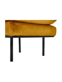 Sofa-Hocker Retro aus Samt, Bezug: Polyestersamt 86.000 Sche, Korpus: Mitteldichte Holzfaserpla, Samt Ockergelb, Schwarz, B 72 x T 65 cm