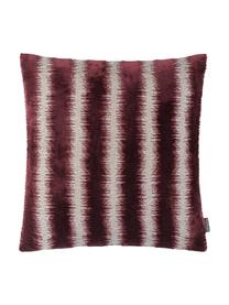 Federa arredo effetto lucido Andres, 53% viscosa, 41% poliestere, 7% cotone, Rosso scuro, beige, Larg. 40 x Lung. 40 cm