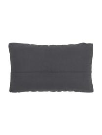 Housse de coussin tissé rectangulaire gris foncé Norman, Gris, larg. 30 x long. 50 cm