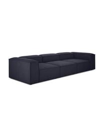 Sofa modułowa Lennon (4-osobowa), Tapicerka: 100% poliester Dzięki tka, Stelaż: lite drewno sosnowe, cert, Nogi: tworzywo sztuczne, Ciemnoniebieska tkanina, S 327 x G 119 cm