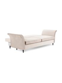 Divano letto 3 posti in velluto beige con contenitore Lola, Rivestimento: velluto 100% poliestere (, Struttura: Pino massiccio, truciolar, Tessuto beige, ottonato, Larg. 245 x Prof. 95 cm