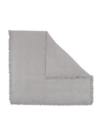 Funda nórdica de algodón con volantes Florence, Gris, Cama 150/160 cm (240 x 220 cm)