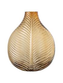 Grosse Deko-Vase Amber mit Blattstruktur, Glas, Braun, 28 x 36 cm