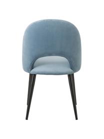 Krzesło tapicerowane z aksamitu Rachel, Tapicerka: aksamit (wysokiej jakości, Nogi: metal malowany proszkowo, Aksamitny jasny niebieski, S 53 x G 57 cm