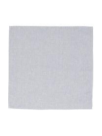 Serviette de table composée pour moitié de lin Rayures, Blanc, bleu, larg. 45 x long. 45 cm