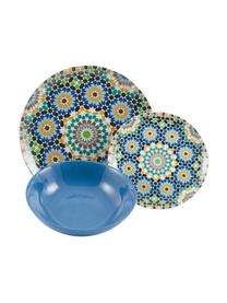 Service de table en porcelaine Marrakech, 6 personnes (18 élém.), Porcelaine, grès cérame, Multicolore, Lot de différentes tailles