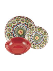 Vajilla de porcelana Marrakech, 6 comensales (18 pzas.), Porcelana, gres, Multicolor, 6 comensales (18 pzas.)