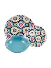 Service de table en porcelaine Marrakech, 6 personnes (18 élém.), Porcelaine, grès cérame, Multicolore, Lot de différentes tailles