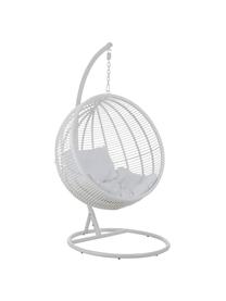 Fotel wiszący z metalową ramą Round, Biały, S 119 x W 193 cm