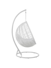 Fotel wiszący z metalową ramą Round, Biały, S 119 x W 193 cm