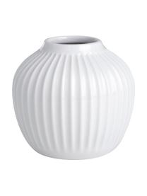 Kleine handgefertigte Design-Vase Hammershøi in Weiss, Porzellan, Weiss, Ø 14 x H 13 cm