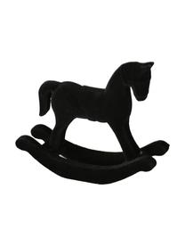 Soprammobile cavallo a dondolo Rocking Horse, Rivestimento: velluto, Struttura: pannelli di fibra a media, Nero, Larg. 26 x Alt. 22 cm