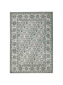 Tapis intérieur extérieur vintage, réversible Curacao, Vert, couleur crème