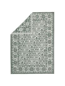 Dwustronny dywan wewnętrzny/zewnętrzny vintage Curacao, Zielony, odcienie kremowego, S 160 x D 230 cm (Rozmiar M)
