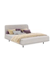 Boxspringbett Luna in Beige, Korpus: Massives Buchenholz, lack, Bezug: 100% Polyester, Webstoff Beige, 180 x 200 cm