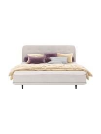 Boxspringbett Luna in Beige, Korpus: Massives Buchenholz, lack, Bezug: 100% Polyester, Webstoff Beige, 180 x 200 cm