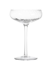 Champagnerschalen Opacity mit Rillenstruktur, 6 Stück, Glas, Transparent, Ø 11 x H 16 cm, 220 ml