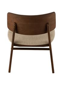 Sillón de madera Ken, Tapizado: poliéster, Estructura: madera de caucho, Marrón, beige, An 60 x F 65 cm